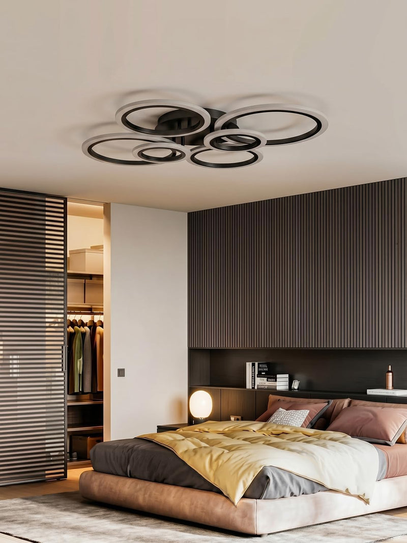 Chandeliers Ceiling Light with Remote App 6 Rings
