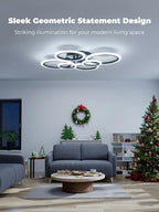 Chandeliers Ceiling Light with Remote App 6 Rings