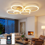 Chandeliers Ceiling Light with Remote App 6 Rings