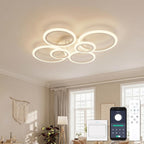 Chandeliers Ceiling Light with Remote App 6 Rings