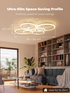 Chandeliers Ceiling Light with Remote App 6 Rings