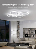 Chandeliers Ceiling Light with Remote App 6 Rings