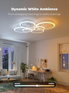 Chandeliers Ceiling Light with Remote App 6 Rings