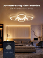 Chandeliers Ceiling Light with Remote App 6 Rings