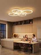 Chandeliers Ceiling Light with Remote App 6 Rings