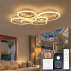 Chandeliers Ceiling Light with Remote App 6 Rings
