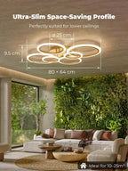Chandeliers Ceiling Light with Remote App 6 Rings