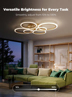 Chandeliers Ceiling Light with Remote App 6 Rings
