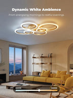Chandeliers Ceiling Light with Remote App 6 Rings