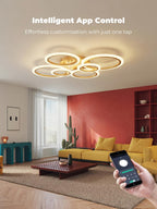 Chandeliers Ceiling Light with Remote App 6 Rings