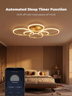 Chandeliers Ceiling Light with Remote App 6 Rings