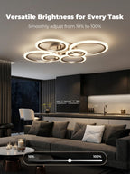 Chandeliers Ceiling Light with Remote App 6 Rings