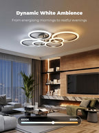 Chandeliers Ceiling Light with Remote App 6 Rings