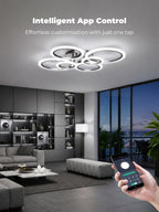 Chandeliers Ceiling Light with Remote App 6 Rings