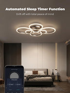 Chandeliers Ceiling Light with Remote App 6 Rings