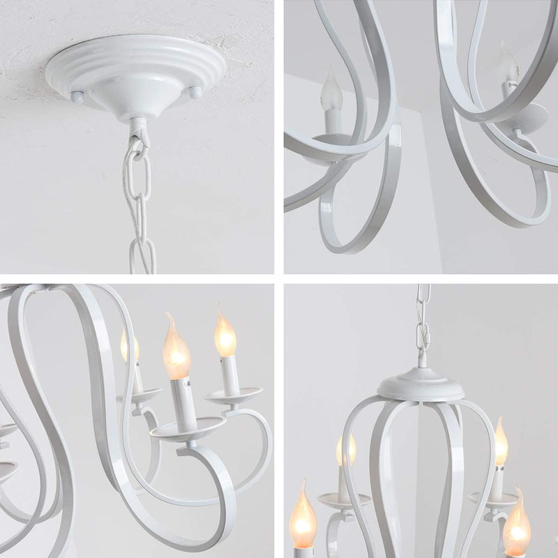 Chandelier Antique Brushed Candle Rustic Bronze 6 Lights