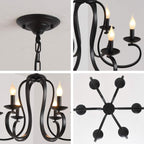 Chandelier Antique Brushed Candle Rustic Bronze 6 Lights