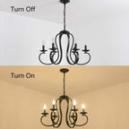 Chandelier Antique Brushed Candle Rustic Bronze 6 Lights
