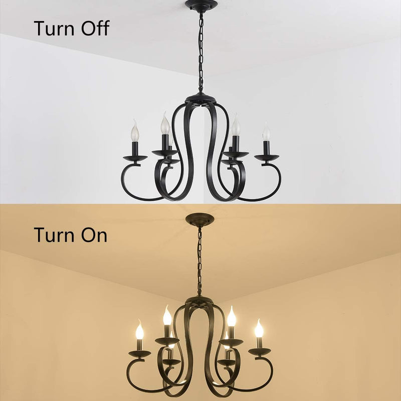 Chandelier Antique Brushed Candle Rustic Bronze 6 Lights