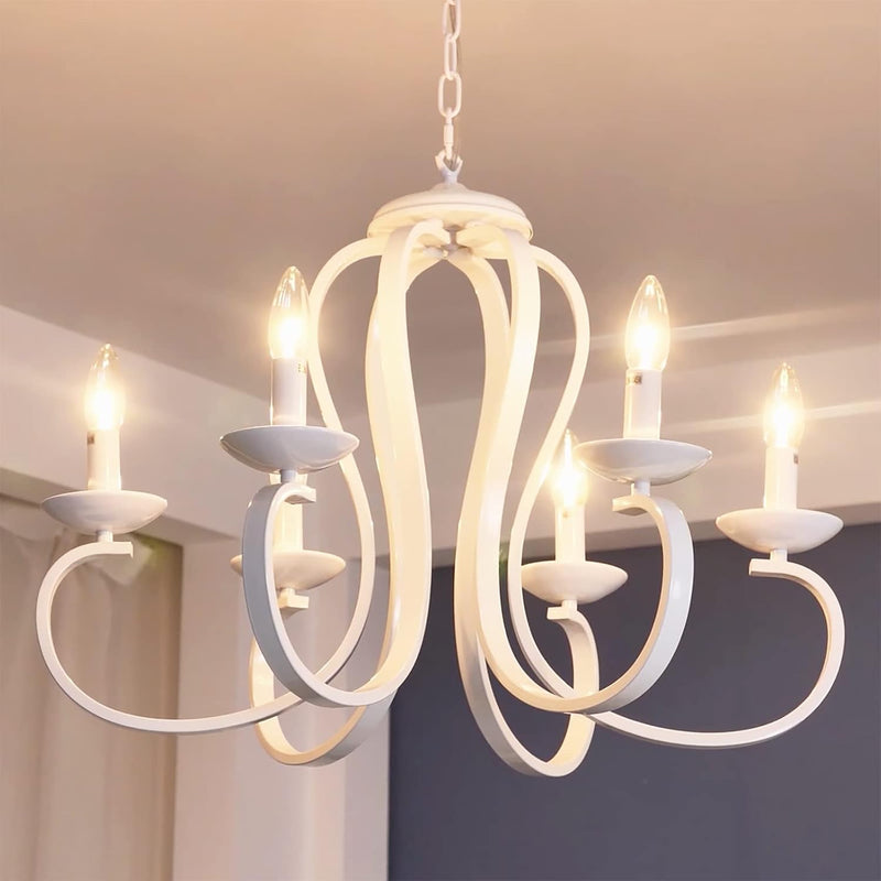 Chandelier Antique Brushed Candle Rustic Bronze 6 Lights