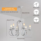 Chandelier Antique Brushed Candle Rustic Bronze 6 Lights