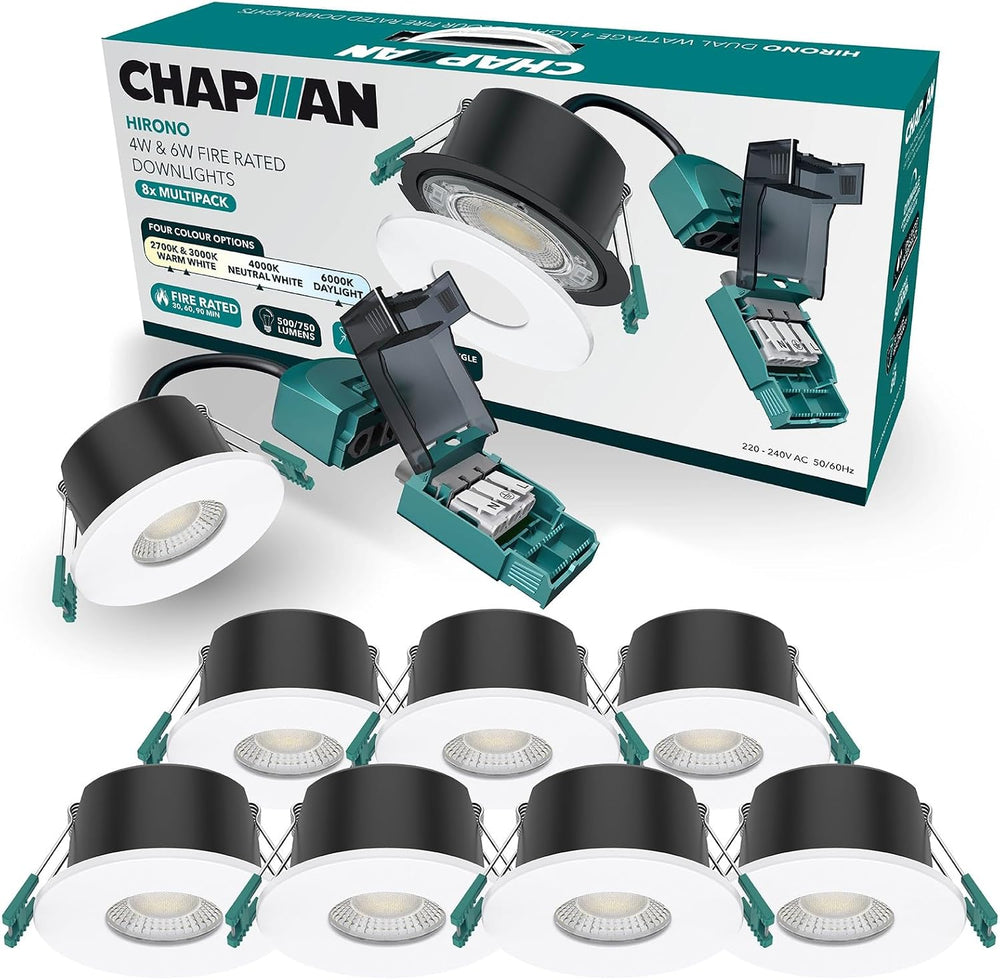 Chapman Hirono Pro 4W 6W Fire Rated Downlights (8 Pack)