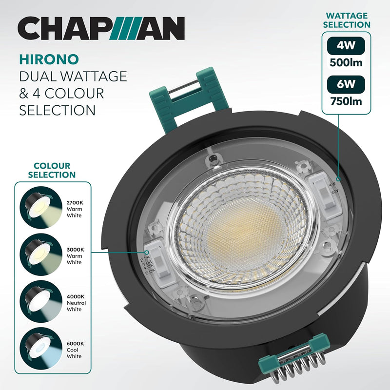 Chapman Hirono Pro 4W 6W Fire Rated Downlights (8 Pack)