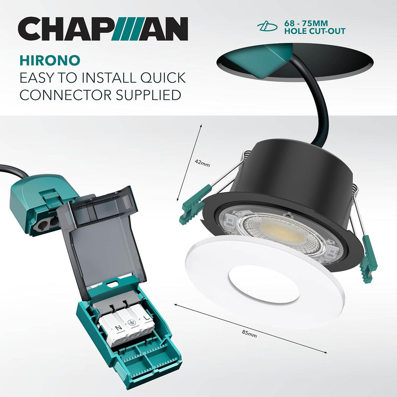 Chapman Hirono Pro 4W 6W Fire Rated Downlights (8 Pack)