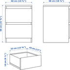 Chest of 2 Drawers 40x55CM