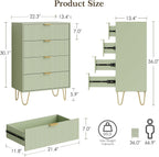 Chest of 4 Drawers for Bedroom 60x34x91CM Wood