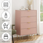 Chest of 4 Drawers for Bedroom 60x34x91CM Wood