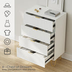 Chest of 4 Drawers for Bedroom 60x34x91CM Wood