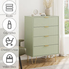 Chest of 4 Drawers for Bedroom 60x34x91CM Wood