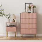 Chest of 4 Drawers for Bedroom 60x34x91CM Wood