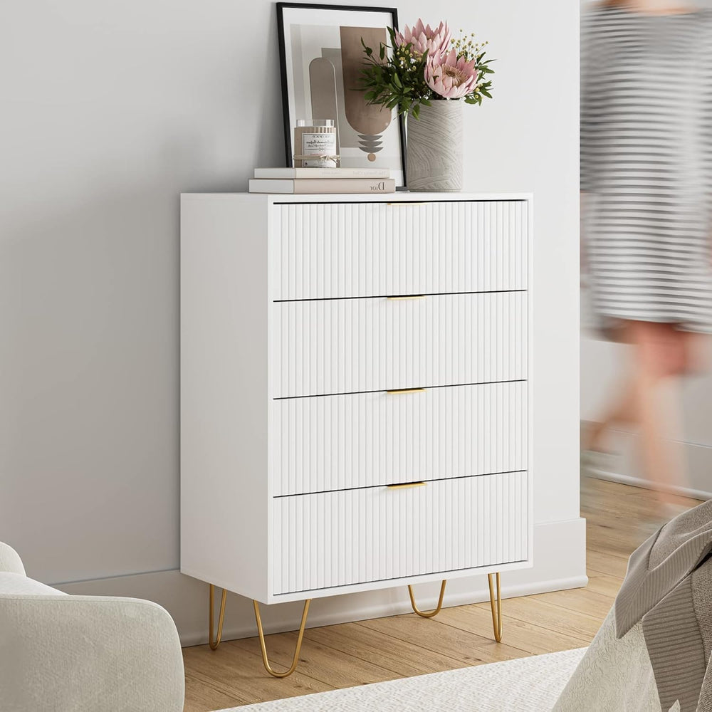 Chest of 4 Drawers for Bedroom 60x34x91CM Wood