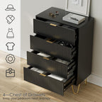 Chest of 4 Drawers for Bedroom 60x34x91CM Wood