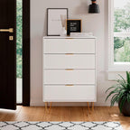 Chest of 4 Drawers for Bedroom 60x34x91CM Wood