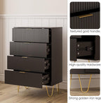 Chest of 4 Drawers for Bedroom 60x34x91CM Wood