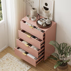 Chest of 4 Drawers for Bedroom 60x34x91CM Wood