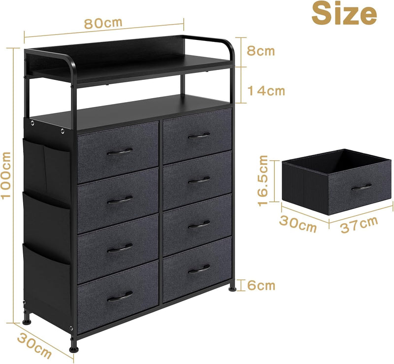 Chest of Drawer Bedroom Dresser with 8 Fabric