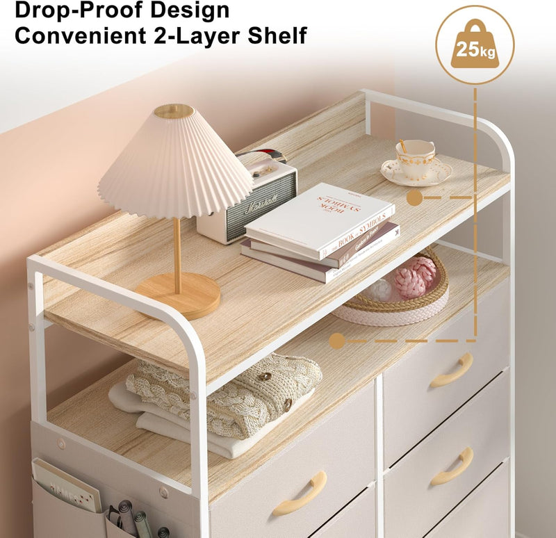 Chest of Drawer Bedroom Dresser with 8 Fabric