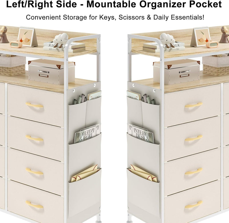 Chest of Drawer Bedroom Dresser with 8 Fabric