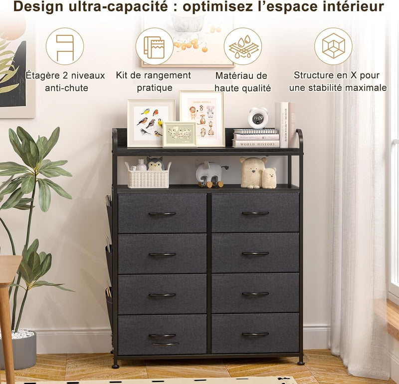 Chest of Drawer Bedroom Dresser with 8 Fabric