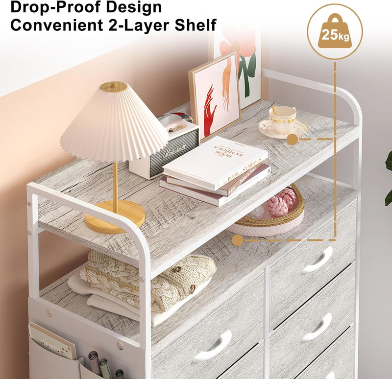 Chest of Drawer Bedroom Dresser with 8 Fabric