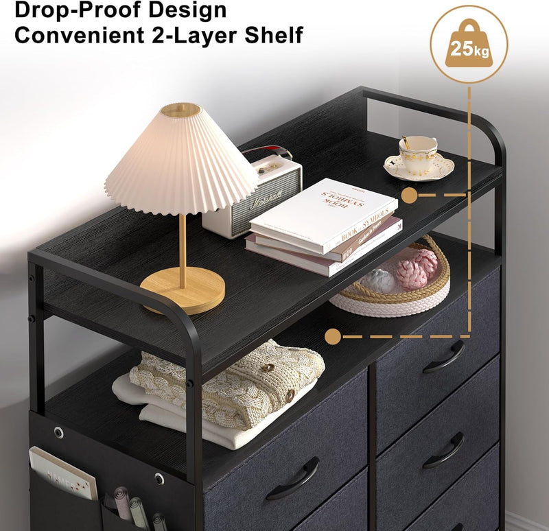 Chest of Drawer Bedroom Dresser with 8 Fabric