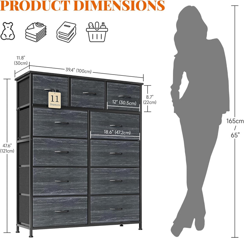 Chest of Drawer with 11 Drawers Modern Bedroom
