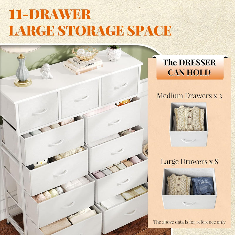 Chest of Drawer with 11 Drawers Modern Bedroom