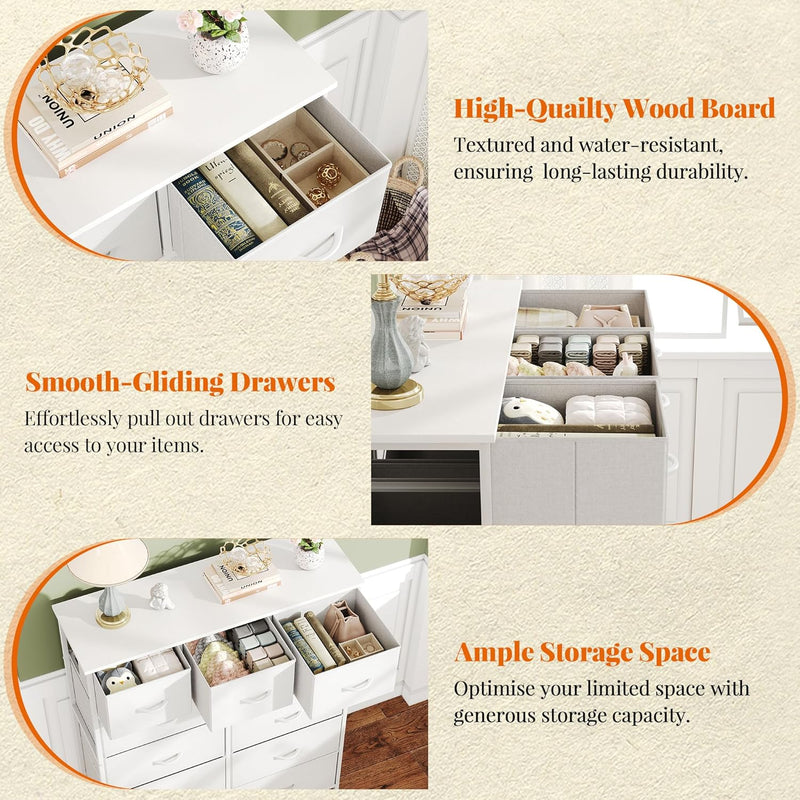 Chest of Drawer with 11 Drawers Modern Bedroom
