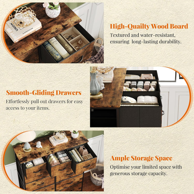 Chest of Drawer with 11 Drawers Modern Bedroom