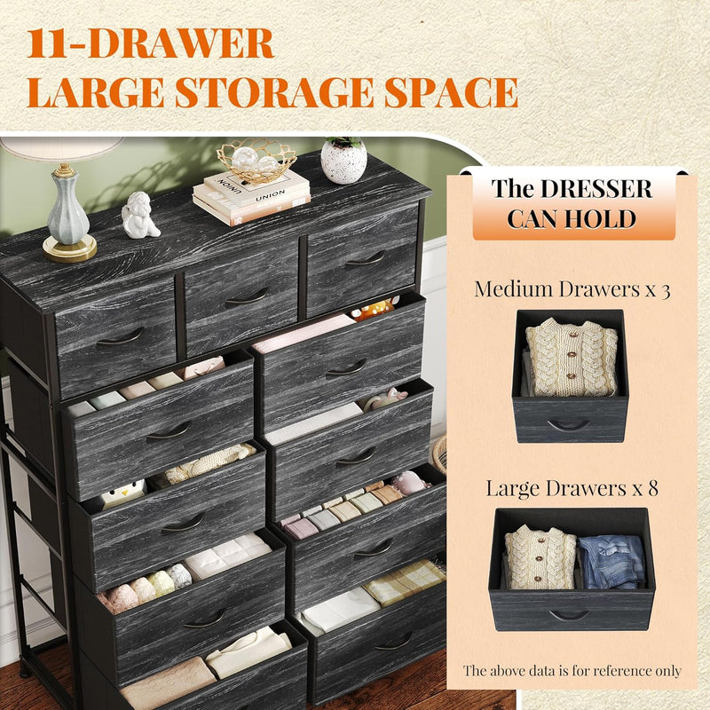 Chest of Drawer with 11 Drawers Modern Bedroom